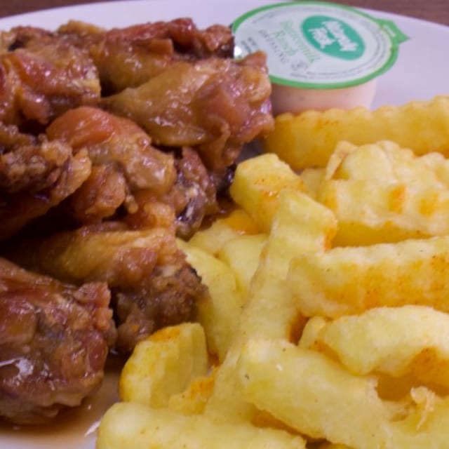 6 Wings & Fries.