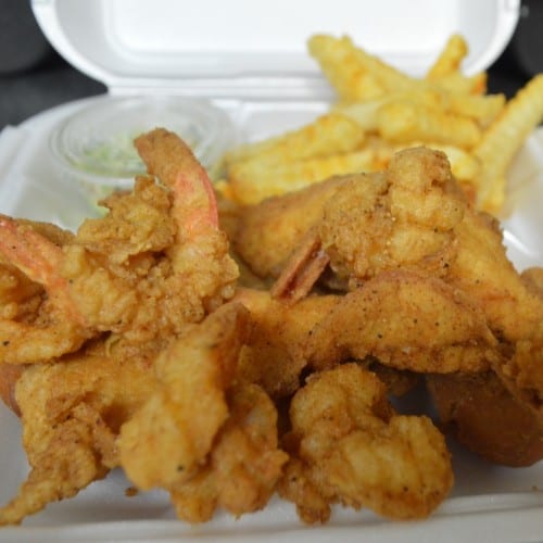 Trout And Shrimp Dinner.