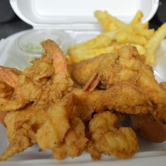 Trout And Shrimp Dinner.