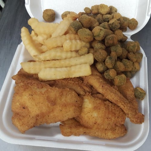 Tilapia And Okra Dinner.