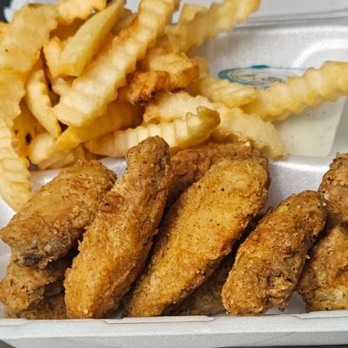 Battered Fish And Wings.